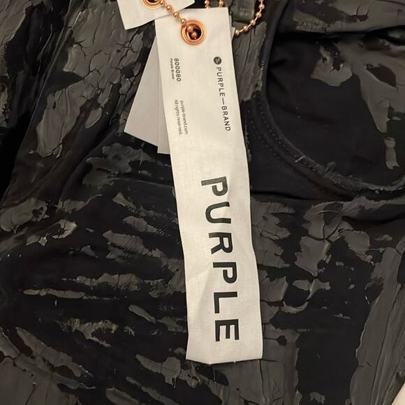 Purple Brand Black Crackle Effect Low Rise Slim Jeans New Size 38 - Picture 5 of 9